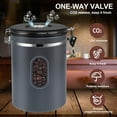 thumbnail image 3 of 2800ML Coffee Canister with Date Tracker&Transparent Window, 35OZ Coffee Container with 30ML Measure Spoon&4 co2 Valve, Coffee Bean Storage Container for Grounds Coffee, Beans, Tea(Gray), 3 of 15