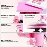 Adnoom Heat Press 15x15, 5 in 1 Multifunctional Shirt Press Machine Combo, 360° Swing Away Heat Transfer Sublimation with LED Display for T-shirts Mugs Hat Plate Cap Pink