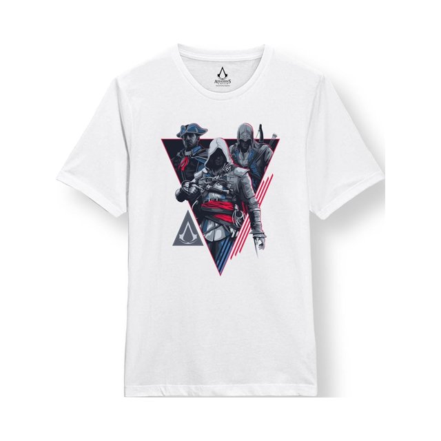 Assassins Creed - Camiseta Lineal para Adultos Unisex (Blanco)