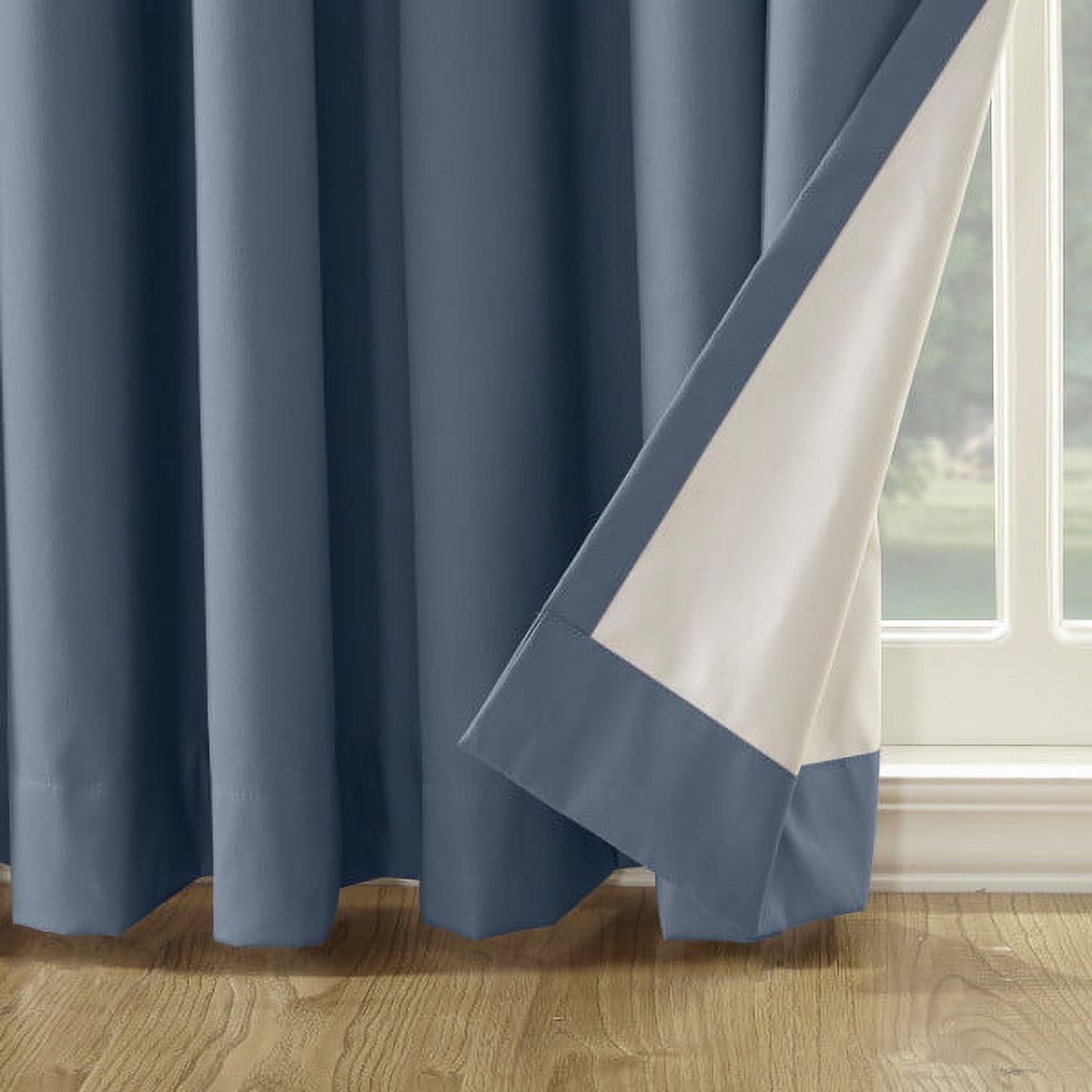 Mainstays Thermal Lined Room Darkening Sliding Glass Door Grommet Curtain Panel, 100" x 84", Blue