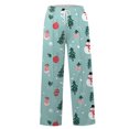 thumbnail image 6 of Women's Fashion Casual Loose Printed Wide-Leg Sports Pants with Christmas Print, Comfortable Home and Outdoor Wear, Elastic Waist with Drawstring for Easy Fit, Turquoise, S, 6 of 7