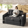 thumbnail image 5 of Erinnyees 2-in-1 Sleeper Sofa, No Assembly Corduroy Loveseat, Converts to Bed with Deep Seat & 2 Included Pillows, 5 of 9