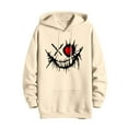thumbnail image 5 of Aobny Beige Men Hoodie Lightweight Graphic Streetwear Anime Pullover Hooded Under Shirts for Men,S, 5 of 5