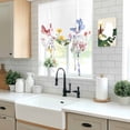 thumbnail image 6 of Pink Blue Yellow Floral Tie Up Curtain 63 Inches Long, Butterfly Wildflower Balloon Style Kitchen Window Curtain Over Sink, Small Window Rod Pocket Curtain 52"x63", 6 of 9