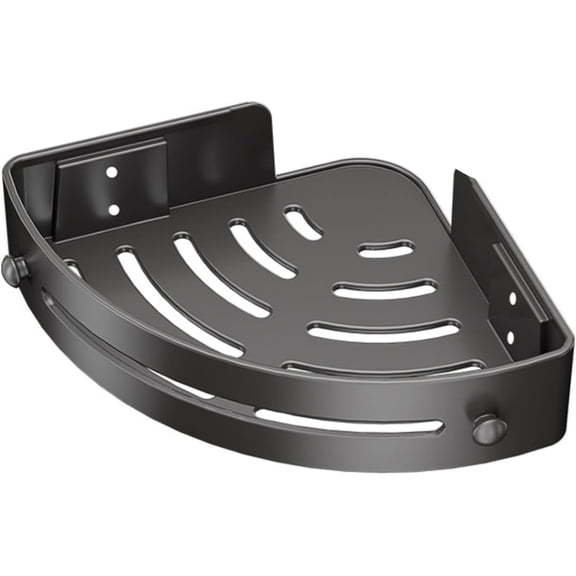 Black Triangle Shower Caddy | No Drill Adhesive Corner Shelves | Rust-Proof Bathroom Storage Shower Organizer for Showers, Kitchens & RVs