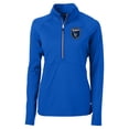 thumbnail image 2 of Women's Cutter & Buck  Blue San Jose Earthquakes Adapt Eco Knit Stretch Recycled Half-Zip Top, 2 of 3
