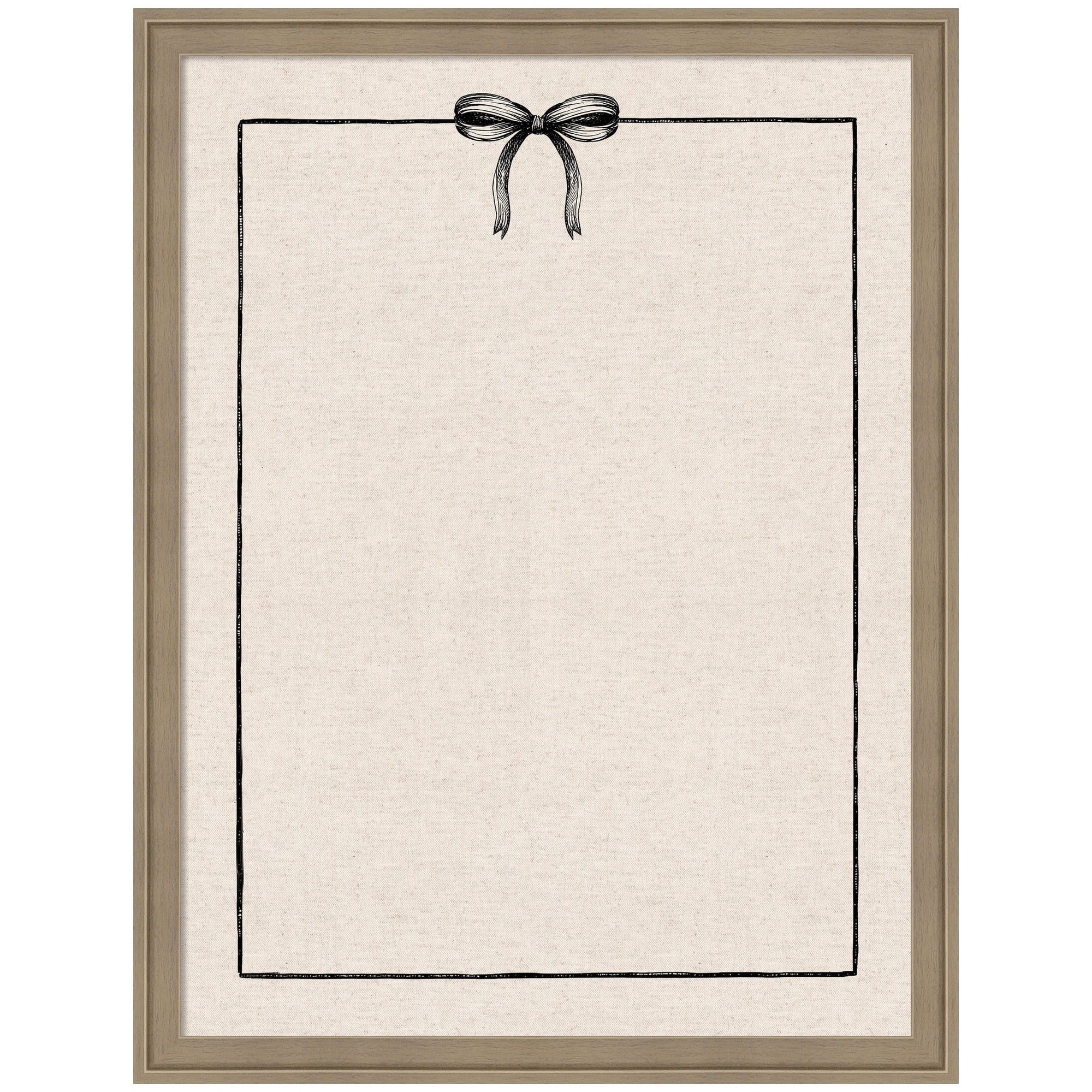 Kate and Laurel Framed Fabric Pinboard 20 x 26,  Printed Linen Classic Bulletin Board for Use as a Vision Board or Wall Organization, Florence Light Brown Frame