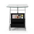 thumbnail image 3 of Bob Side Table, Tempered Clear Glass Top, Faux Leather Magazine Stand, Frame-Color:Red,Finish:Chrome,Size:7/16", 3 of 3