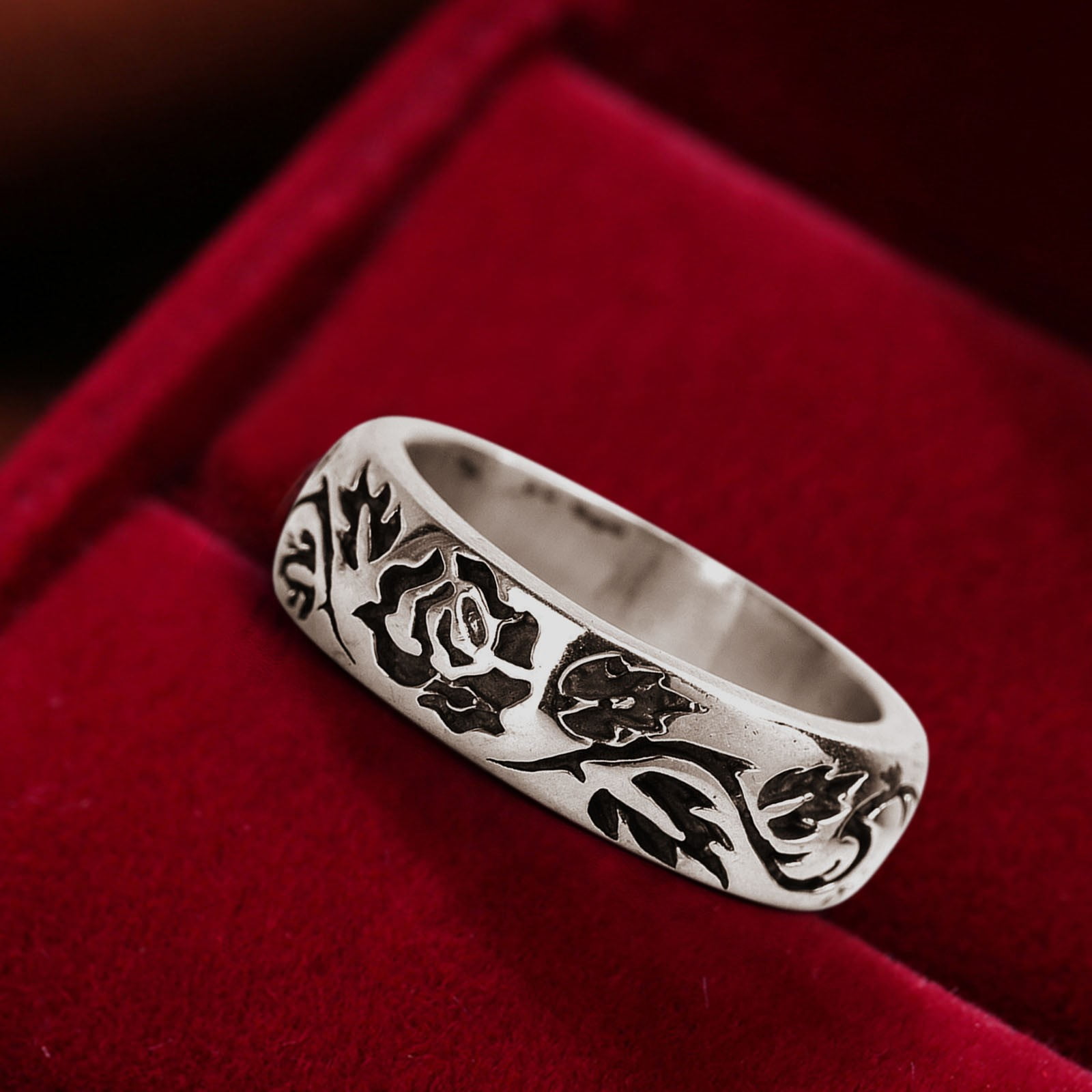 hanxiulin fashion classical rose and rose flower rings retro silver