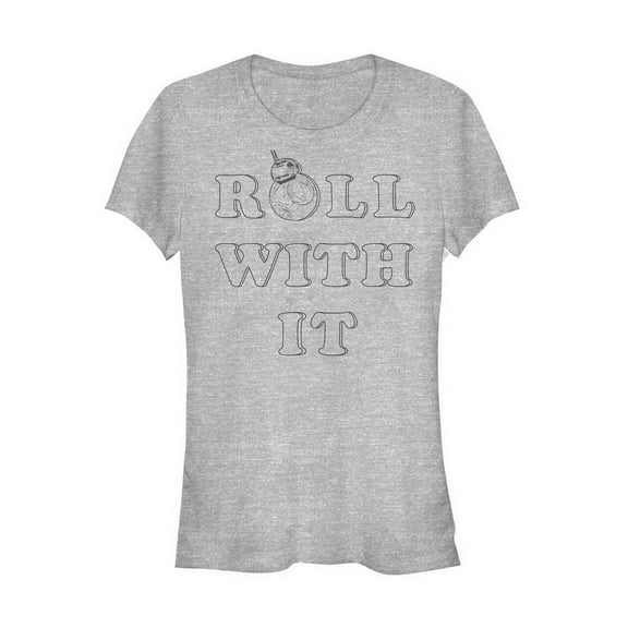 Junior's Star Wars The Last Jedi BB-8 Roll Graphic Tee Athletic Heather Small