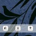 thumbnail image 6 of Small Stall Navy Blue Mid Century Arch Shower Curtain Boho Bohemian Leaf Modern Rv Narrow Half Size 36Wx72H Inch Simple Minimalist Fabric Decor Bathroom Polyester Waterproof 7 Pack Hooks, 6 of 6