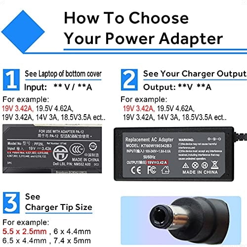 65W 19V 3.42A Cargador para Laptop Toshiba Satellite C55 C55D C55T C65