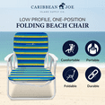 thumbnail image 3 of Caribbean Joe Folding Beach Chair - Blue Yellow Stripes, 3 of 5