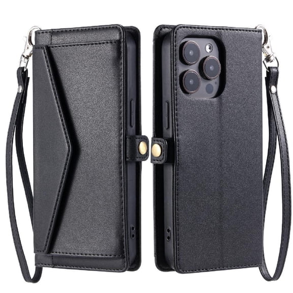 Wallet Crossbody Case for iphone 15 Pro Max Card Holder Zipper Bills Slot Wallet Case for Women Rfid Blocking
