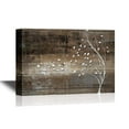 thumbnail image 1 of wall26 Abstract Tree Canvas Wall Art - Leaves Blown Away by Wind from White Tree on Vintage Wood Style Background - Gallery Wrap Modern Home Decor | Ready to Hang - 12x18 inches, 1 of 3