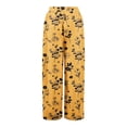thumbnail image 5 of Petite Floral Print Palazzo Pants for Women High Waist Wide Leg Dressy Beach Vacation Trousers Yellow 2XL, 5 of 7