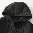 thumbnail image 5 of Xdegoge Lightweight Barn Jackets for Women Hooded Button Down Jacket Casual Quilted Padded Coat Fashion Fall Winter Loose Warm Coats with Pockets, 5 of 9