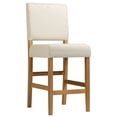 thumbnail image 4 of Brax Counter Height Stool with Upholstered Back and Wood Base – Set of 2 for Kitchen Counters and Islands – Modern Chairs in Natural White Sand, Leick Home, 214460, 4 of 22