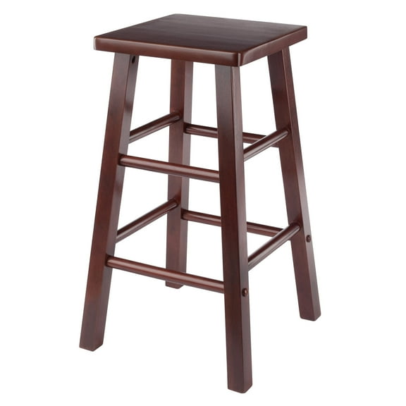 Winsome Carrick Square Seat Counter Stool, Walnut Finish