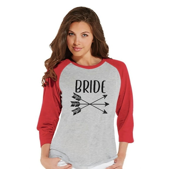 7 ate 9 Apparel Women's Bride Baseball Tee - Small