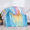 thumbnail image 6 of Horizontal Flannel Blanket Is Light Warm Soft Anti-Pilling Anti-Wrinkle Anti-Allergy And No Hair Loss For Bed And Sofa Camping Travel Turquoise Tie Dye Background Rainbow Colors_4, 6 of 8