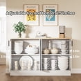 thumbnail image 5 of DIYART 53.1" W White Sideboard Buffet Cabinet with 4 Fluted Glass Doors, Accent Coffee Bar Cabinet, Kitchen Cabinet for Living Room, Kitchen or Hallway, 5 of 7