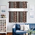 thumbnail image 2 of Patchwork Leopard Kitchen Curtains Valances and Tiers Set of 3 Country Farmhouse Brown Animal Skin Print Tier Curtains and Valance with Rod Pocket for Small Windows, 27.5"x24", 2 of 9