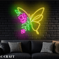 thumbnail image 3 of C-CRAFT Floral Butterfly Neon Led Light for Flower Shop Wall Art Decor, 3 of 5