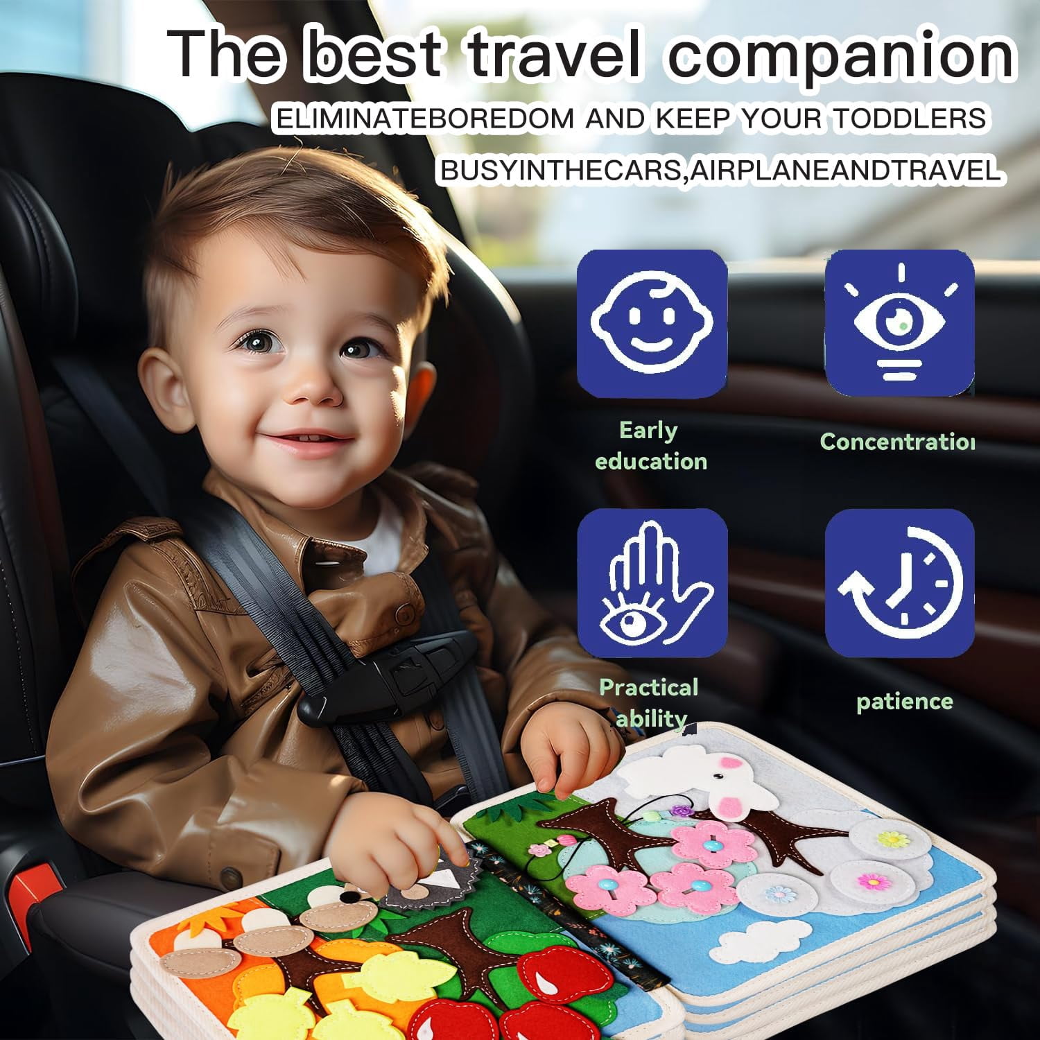 Educational Sensory Toy Animals Sensory Books Early Development Interactive Quiet Books Reusable Felt Book Soft Baby Felt Books