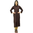 thumbnail image 2 of Bimba Women Full Sleeve Straight Kurta Ethnic Rayon Kurti Plain Long Tunic, 2 of 7