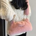 thumbnail image 4 of Bolso informal para mujer, bolso de mano sencillo con cadena grande y suave, bolso de viaje (rosa), 4 of 6