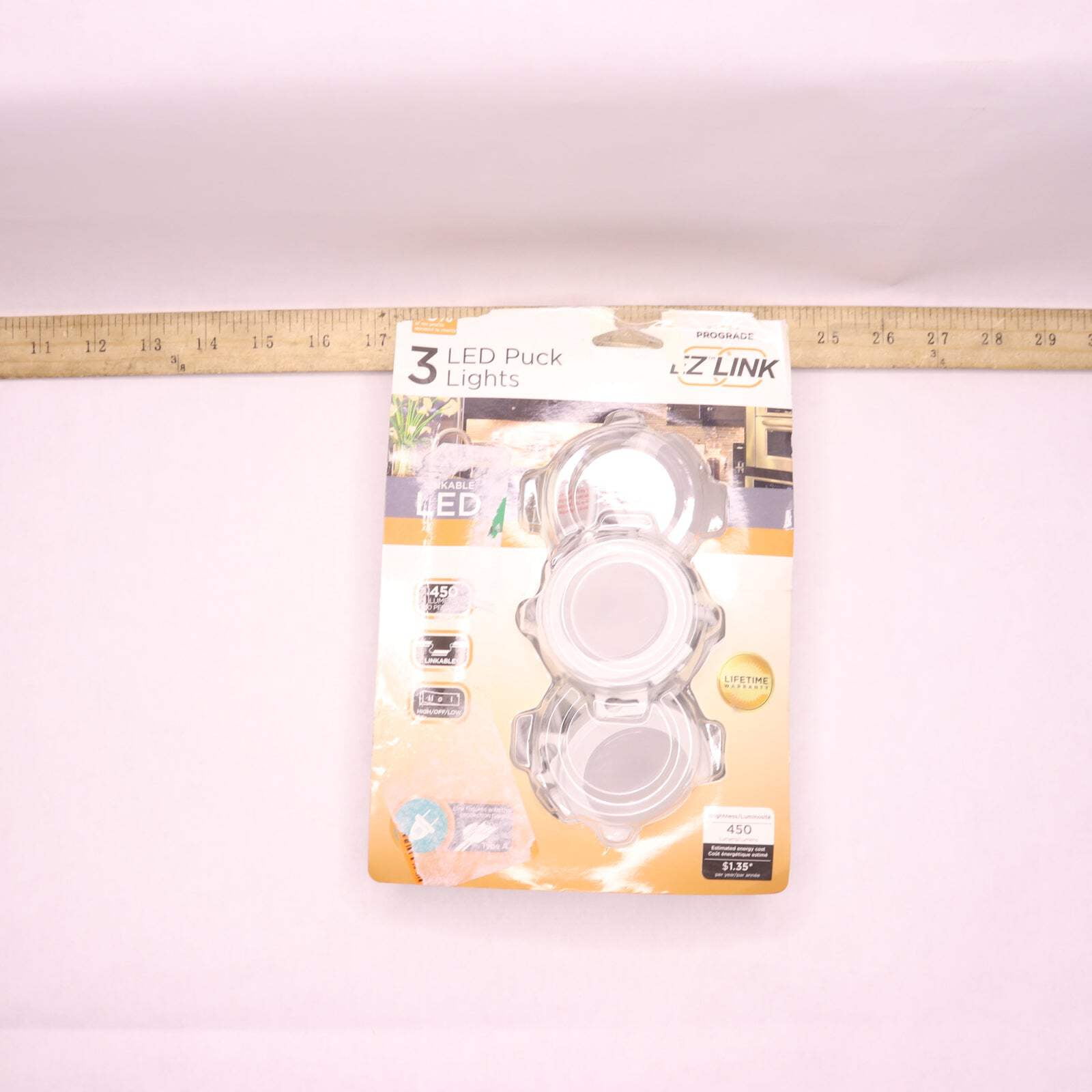 ULTRA PROGRADE EZ Link Linkable Plug-in LED White Puck Light with High/Low Switch (3-Pack)