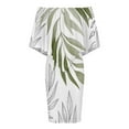 thumbnail image 4 of Sage Green Botanical Women's Off The Shoulder Ruffles Summer Wedding Guest Loose Casual Party Beach Dress, 4 of 9