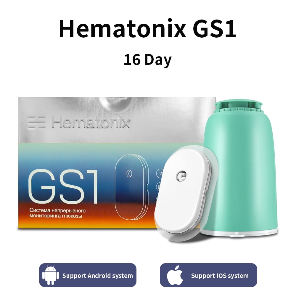 Hematonix GS1 Blood Glucose Monitor Support iOS/Android CGMS 16 Days-24h Realtime Monitor Multilingual System Remote Monitoring