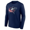 thumbnail image 2 of Men's Navy Columbus Blue Jackets Primary Logo Team Long Sleeve T-Shirt, 2 of 3