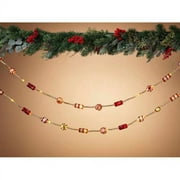 Gerson 1Pack 79" Lighted Twinkling w/ Green Glass Candy Garland