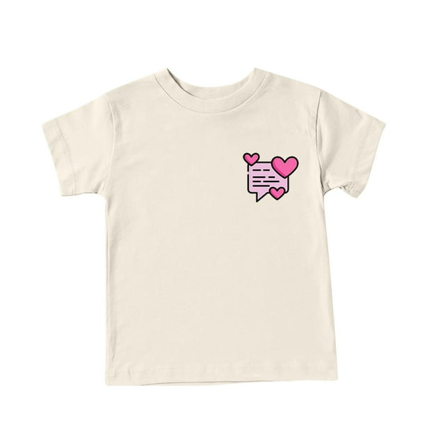 Chemise Enfant Tendance T-shirt Imprimé Col Rond Confortable Ample T-shirt Manches Courtes Blouse Hauts Décontractés