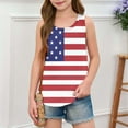 thumbnail image 5 of snilers Girls Tank Tops Scoop Neck Loose Fitted Sleeveless Shirt 4th of July Patriotics Tops Boys and Girls Summer Blouses Size 5-14 Years, 5 of 6