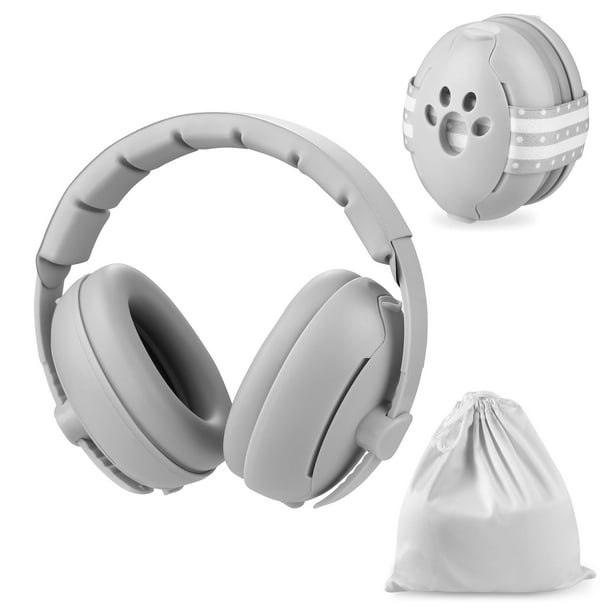Baby Ear Muffs PandaEar Auriculares con cancelación de ruido, color gris