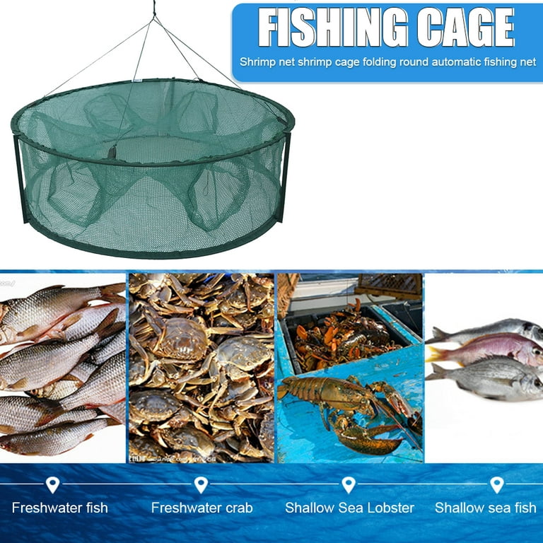 Kotyreds Automatic Fishing Net Trap Cage Folding Round Shape