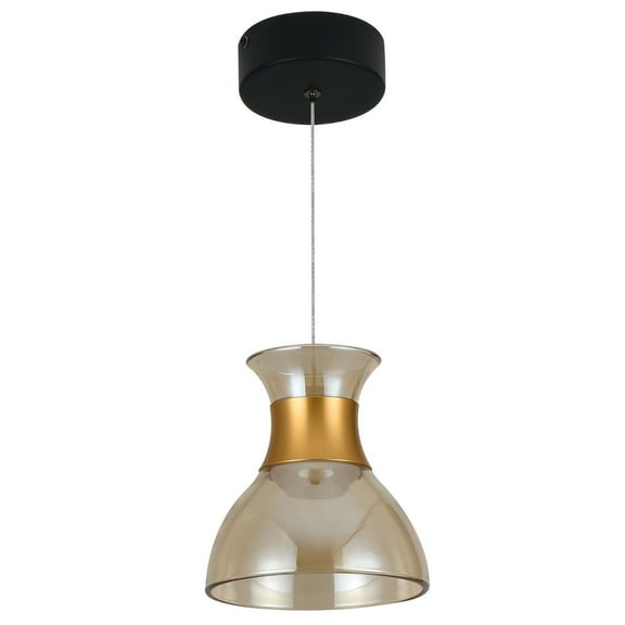 VONN Palermo 7" ETL Certified Integrated LED Aluminum Pendant in Black/Gold