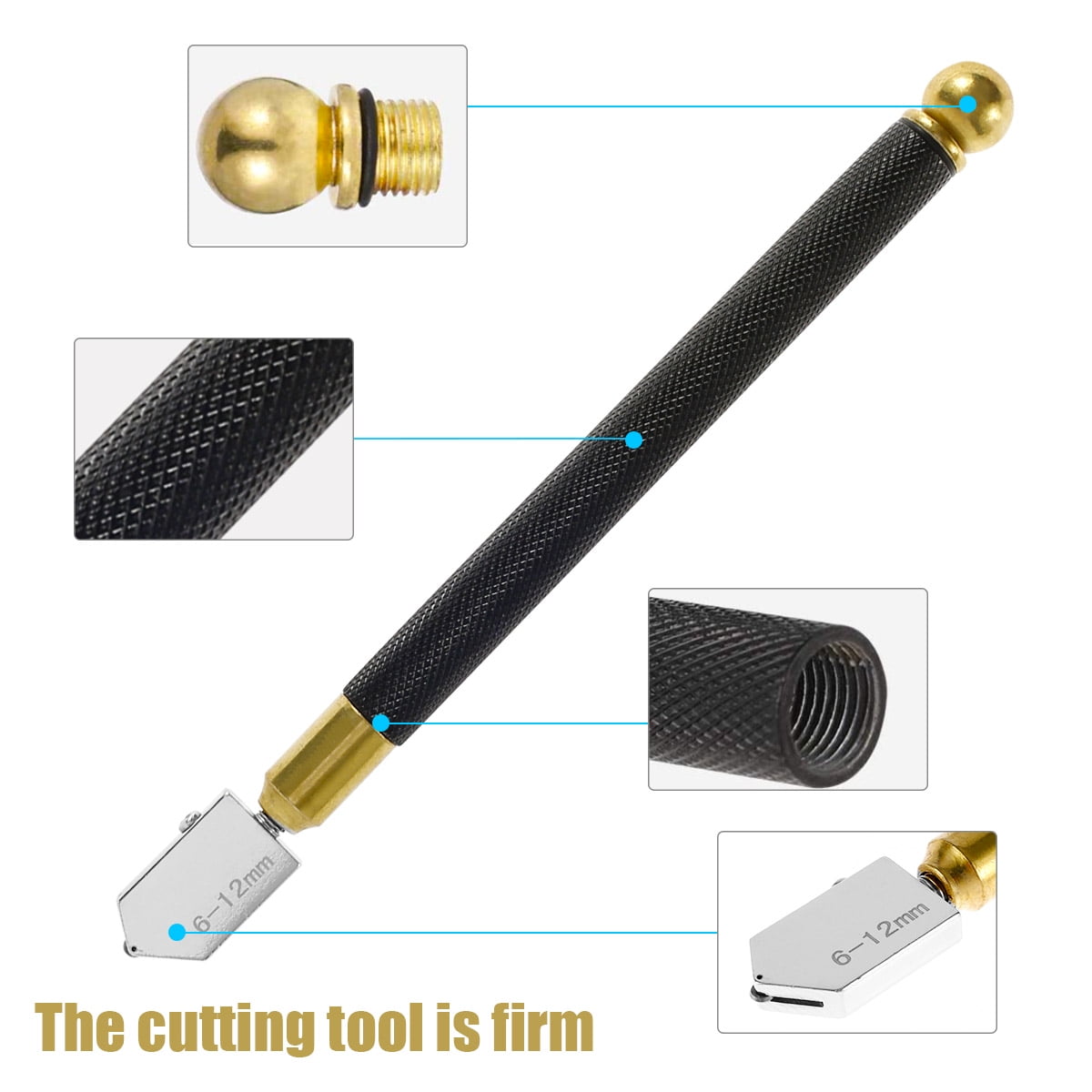 Glass Cutter Kit with Cutting Oil, 2mm-20mm Professional Cutting Head,  Aotomatic Pencil Oil Feed Carbide Tip Glass Cutter Tool for Thick Glass  Mosaic