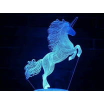 JT Unicorn 3D Night Light Multi 7 Color Changing Illusion Lamp for Children Kids Girls Boys and a perfect Home Décor Gift (D3)