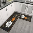 thumbnail image 3 of 2 Piece Halloween Plaid Kitchen Rug Sets Pumpkin Witch Bat Spider Kitchen Floor Mat Non Skid Kitchen Rugs and Matsfor Outdoor Bedroom (47x17+30x17 Inches), 3 of 7