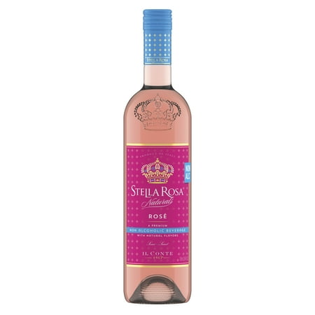 Stella Rosa Naturals Rose Non-Alcoholic Semi-Sweet Wine 750ml Glass Bottle Piedmont Italy