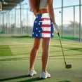 thumbnail image 4 of KEIAHUAN American Flag Golf Skorts for Women Elastic A Line Tennis Skirt for Women Versatile Lightweight Golf Clothes for Womens Skirts with Shorts Underneath, 4 of 7