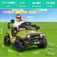 thumbnail image 3 of Funcid 12 Volt Ride on Truck, Ride on Toys for Toddlers with Remote Control, Electric Cars, Ride on Cars w/ 3-point Safety Belts, Built-in Music, Bright LED Headlights, Spring Suspension, Green, 3 of 7