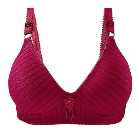 Weikingp Bras for Women  Thin Laceless Comfortable Breathability Underwear Large Size Brater Buckle Female Bra V Neck Vest Bralette Wireless Bra Womens Underwear Sexy Underwear for Women Clearance