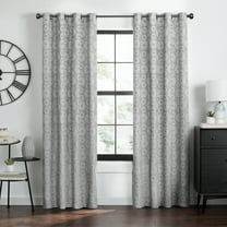 Achim Constellation Jacquard Circles Grommet Light Filtering Curtain Panel, Grey, 52" x 63"