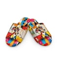 thumbnail image 2 of POLERO Soft Indoor Open Toe Cotton Slippers Non-slip Sole Lightweight Colorful Art Dog Print House Slippers Home Shoes, Size 12-13, 2 of 7
